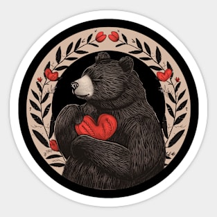 Bear Love Design Sticker